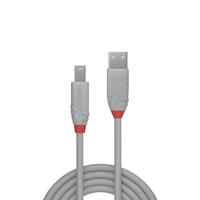 LINDY 36682 USB-kabel USB 2.0 USB-A stekker, USB-B stekker 1.00 m Grijs - thumbnail