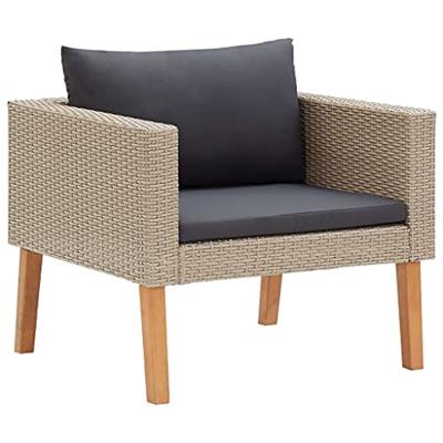 3-delige Loungeset met kussens poly rattan beige 3-delige Loungeset met kussens poly rattan beige