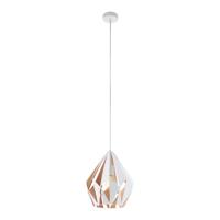 Eglo HanglampCarlton 1 31cm wit met goudkleurig - 49932 - thumbnail