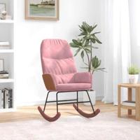 Schommelstoel fluweel roze - thumbnail