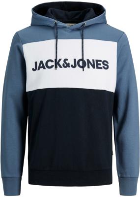JACK & JONES ESSENTIALS regular fit hoodie blauw JACK & JONES ESSENTIALS regular fit hoodie blauw
