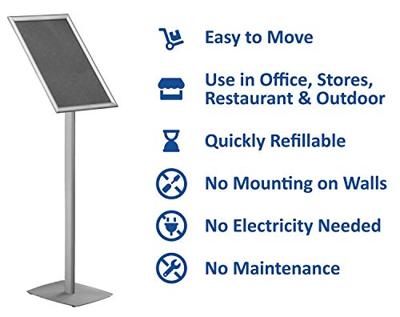 Europel info vloerstandaard voor ft A3, grijs Europel info vloerstandaard voor ft A3, grijs