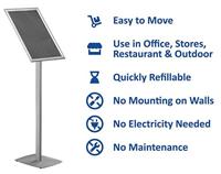 Europel info vloerstandaard voor ft A3, grijs - thumbnail