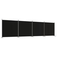 Kamerscherm met 4 panelen 698x180 cm stof zwart - thumbnail
