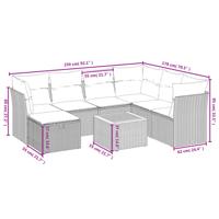8-delige Loungeset met kussens poly rattan beige - thumbnail
