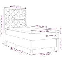 Boxspringbed met Matras Blauw 100x200 cm Stof - thumbnail