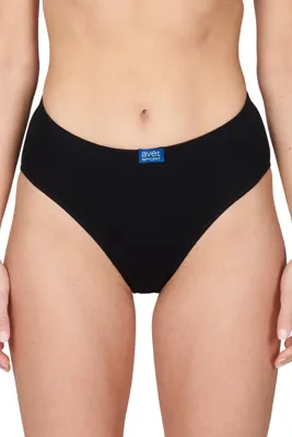 Dames High leg slip 3270 sport - Dames onderbroek - kanten ondergoed -badstof kruisje - wit en zwart