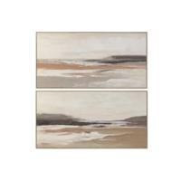 Schilderij Home ESPRIT Wit Beige Abstract Modern 142,5 X 4,5 X 72,5 CM (2 Stuks) - thumbnail