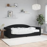 Slaapbank met matras 100x200 cm fluweel zwart - thumbnail