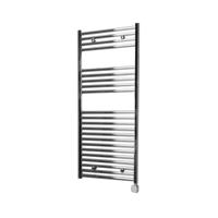 Electrische Wifi Radiator Sanicare HPW Carini 111,8x45 cm chroom Met Thermostaat Zilver Rechtsonder - thumbnail