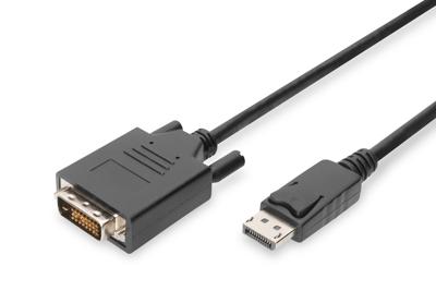 Digitus AK-340301-010-S DisplayPort-kabel DisplayPort / DVI Adapterkabel DisplayPort-stekker, DVI-D 24+1-polige stekker 1.00 m Zwart Schroefbaar