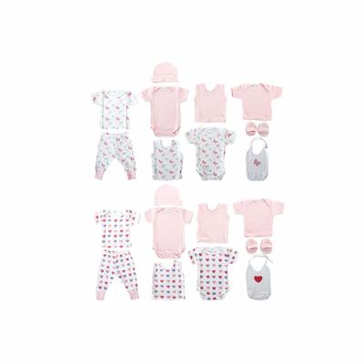 Kledingset DKD Home Decor Wit Roze (2 Stuks) Katoen 0-6 Maanden