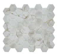 Mozaïek Valencia 27.8x32.5 cm Recycled Glas Bianco Marble Print The Mosaic Factory - thumbnail