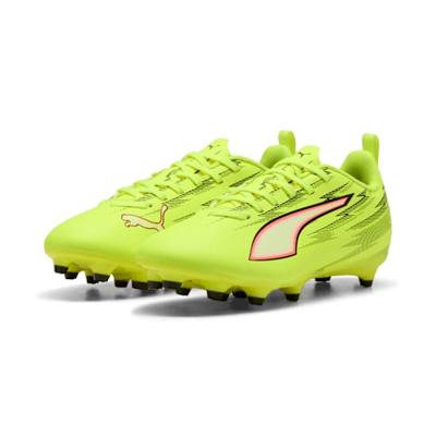 PUMA Ultra 6 Play Gras / Kunstgras Voetbalschoenen (MG) Kids Neongeel Rood Zwart