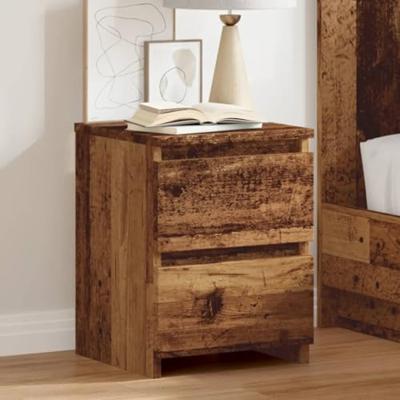 Nachtkastjes 2 st 30x30x40 cm bewerkt hout oud houtkleurig