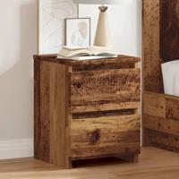 Nachtkastjes 2 st 30x30x40 cm bewerkt hout oud houtkleurig - thumbnail