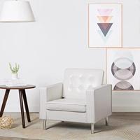 VidaXL Fauteuil wit 75x70x75 cm kunstleer - thumbnail