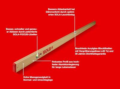Sola AZ 200 waterpas | 200cm - 01161701 Sola AZ 200 waterpas | 200cm - 01161701