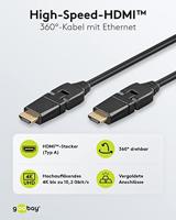 goobay High-speed HDMI 360° kabel met Ethernet - thumbnail