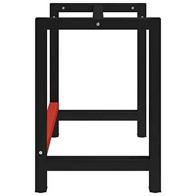 Werkbankframe 80x57x79 cm metaal zwart en rood