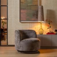 WOOOD Draaifauteuil 'Popular' Modulair, Chenille, kleur Taupe - thumbnail