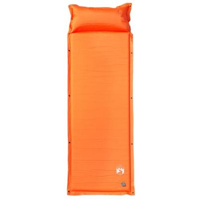 VidaXL Kampeermatras met kussen zelfopblazend 1-persoons oranje VidaXL Kampeermatras met kussen zelfopblazend 1-persoons oranje
