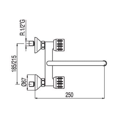 Keukenkraan Tres ESE-23 | Wandmontage | 360° Draaibaar | Mengkraan | 2-knops | Rond | Chroom