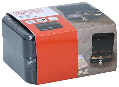 Black+Decker Geldkistje Zwart met Sleutel, 6 Vakken Black+Decker Geldkistje Zwart met Sleutel, 6 Vakken