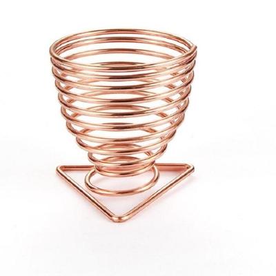 5PCS kalebas water drop make-up ei Puff tray opslag rack spons ei metalen houder (Rose goud)
