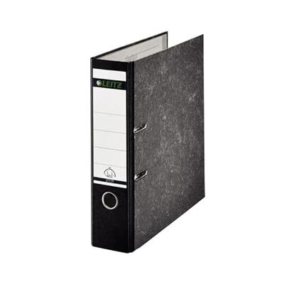 Leitz ordner, ft folio, rug 80mm, karton, gewolkt zwart Leitz ordner, ft folio, rug 80mm, karton, gewolkt zwart