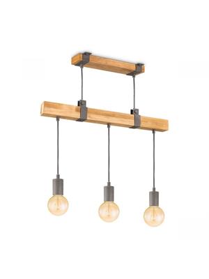 Home sweet home denton hanglamp 3L hout / burned metal Home sweet home denton hanglamp 3L hout / burned metal