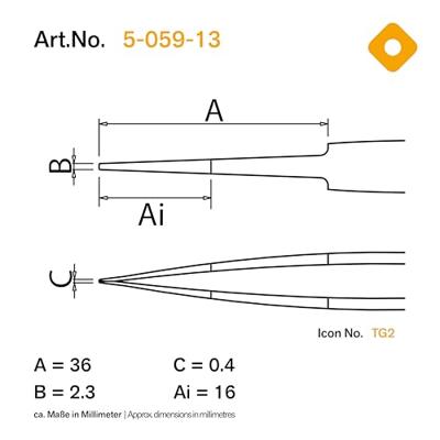 Bernstein Tools for Electronics 5-059-13 SMD-pincet 2a SA-ESD Plat-rond 120 mm