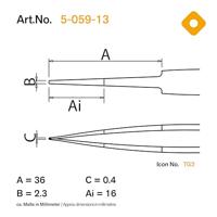 Bernstein Tools for Electronics 5-059-13 SMD-pincet 2a SA-ESD Plat-rond 120 mm - thumbnail