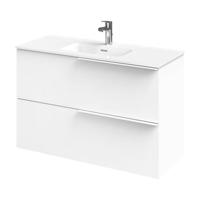 Tiger Pocket Meubelset 100 cm met 2 lades Wit incl Calpe wastafel Hoogglans wit - 800304 - thumbnail