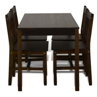 VidaXL Eettafel met 4 stoelen hout bruin