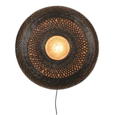 GOOD&MOJO Wandlamp 'Palawan' 60cm, Bamboe, kleur Zwart/Naturel GOOD&MOJO Wandlamp 'Palawan' 60cm, Bamboe, kleur Zwart/Naturel
