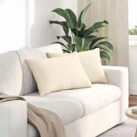 Sofa Kussens 2 pcs Crme 60 x 40 cm Katoen Stof - thumbnail