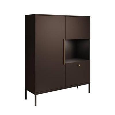 Meubella Vitrinekast Lagos - Zwart - 120 cm Meubella Vitrinekast Lagos - Zwart - 120 cm