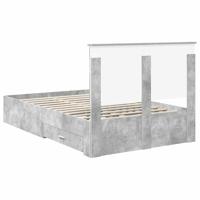 Bedframe met hoofdeinde Beton Grijs 120 x 200 cm Bewerkt hout - thumbnail