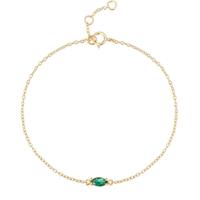 Elenza Armband met Groene Edelsteen in Goudkleurig 925 Sterling Zilver - thumbnail