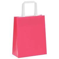 VidaXL Papieren zakken 50 st met hengsels 18x8x22 cm roze - thumbnail