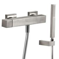 Douchemengkraan Tres Cuadro Exclusive Opbouw Vierkant met Handdoucheset RVS - thumbnail