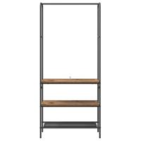 Kledingrek met planken Oud hout 77 x 30 x 171 cm Bewerkt hout - thumbnail