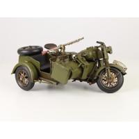 Blikken model van een leger-motorfiets met zijspan - thumbnail
