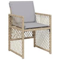 13-delige Tuinset met kussens poly rattan beige - thumbnail