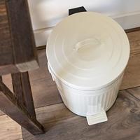 QUVIO Prullenbak retro - 12 L - Metaal - Beige - thumbnail