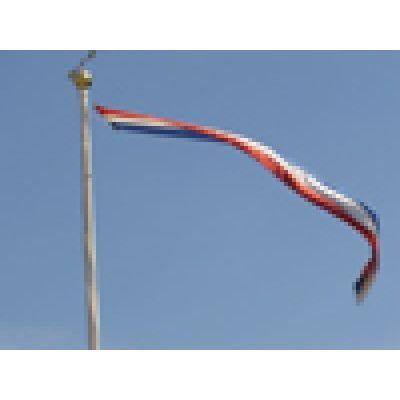 Wimpel stof rood/wit/blauw 25cmx2.5mtr