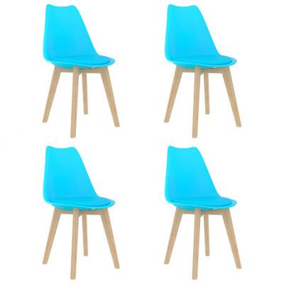 Vidaxl Eetkamerstoelen 4 St Kunststof Blauw Vidaxl Eetkamerstoelen 4 St Kunststof Blauw