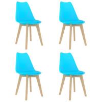 Vidaxl Eetkamerstoelen 4 St Kunststof Blauw - thumbnail