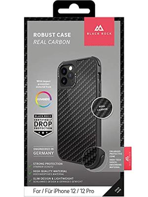 Black Rock Robust Real Carbon Backcover Apple iPhone 12, iPhone 12 Pro Zwart - thumbnail